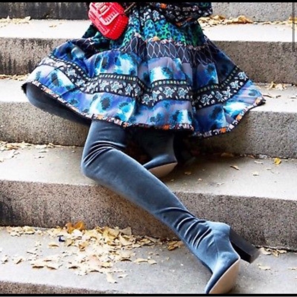 ZARA BLOGGERS FAV OVER THE KNEE VELVET BOOTS BRAND NEW WITH TAGS US 6.5 EUR 37 - Picture 5 of 14
